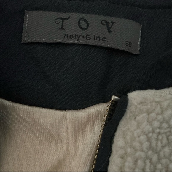 TOV holy boho hippie tweed fleece crop jacket full zipper front size 38 - Picture 6 of 8